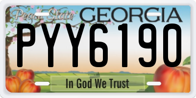 GA license plate PYY6190