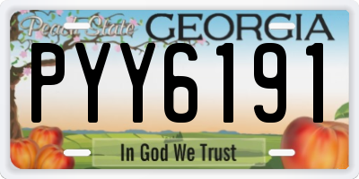GA license plate PYY6191