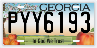 GA license plate PYY6193