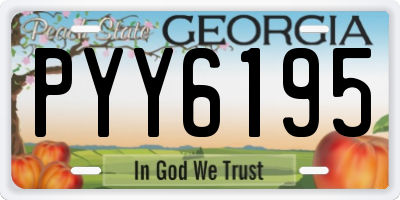 GA license plate PYY6195