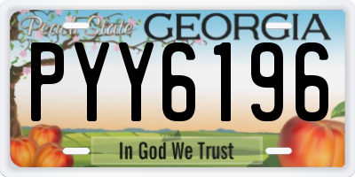 GA license plate PYY6196
