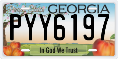 GA license plate PYY6197
