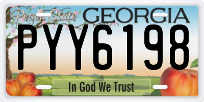 GA license plate PYY6198