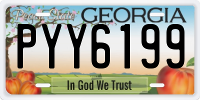 GA license plate PYY6199