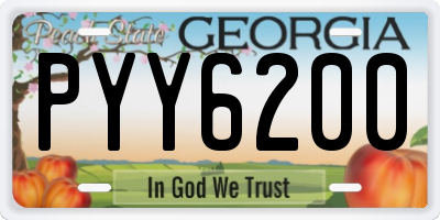 GA license plate PYY6200