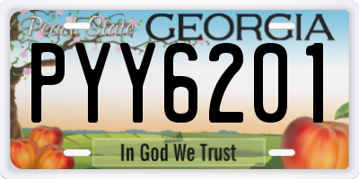GA license plate PYY6201