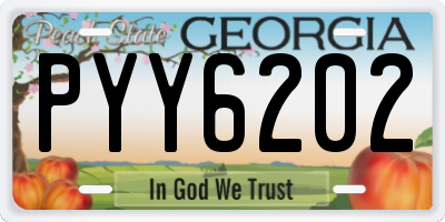 GA license plate PYY6202