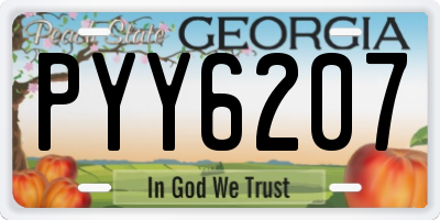 GA license plate PYY6207