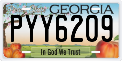 GA license plate PYY6209
