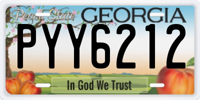 GA license plate PYY6212