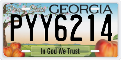 GA license plate PYY6214