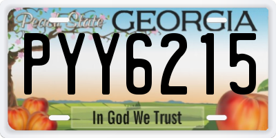 GA license plate PYY6215