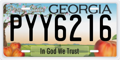 GA license plate PYY6216