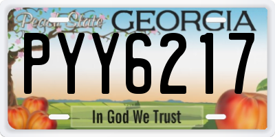 GA license plate PYY6217