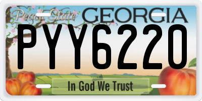 GA license plate PYY6220