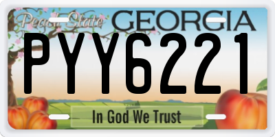 GA license plate PYY6221