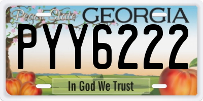 GA license plate PYY6222