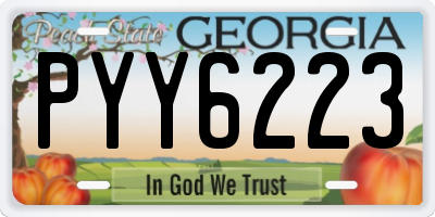 GA license plate PYY6223