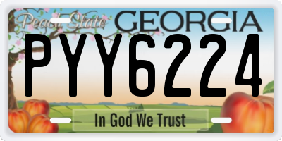 GA license plate PYY6224