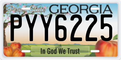 GA license plate PYY6225
