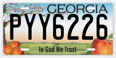 GA license plate PYY6226