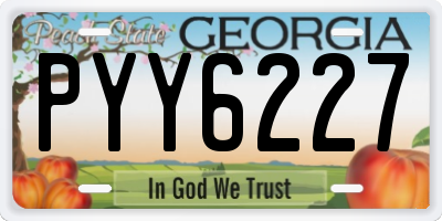 GA license plate PYY6227