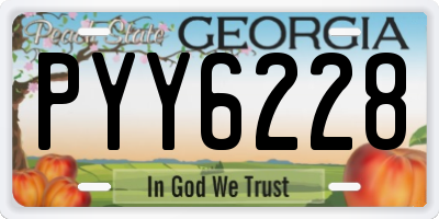 GA license plate PYY6228