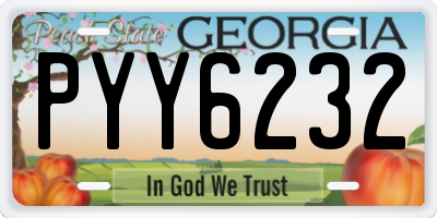 GA license plate PYY6232
