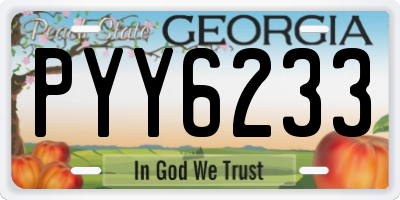 GA license plate PYY6233