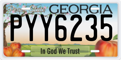 GA license plate PYY6235
