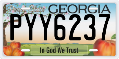 GA license plate PYY6237