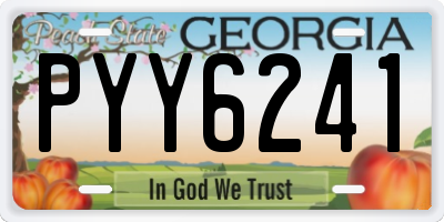 GA license plate PYY6241