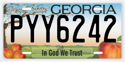 GA license plate PYY6242