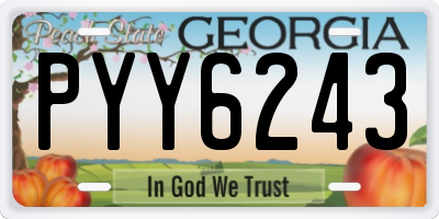 GA license plate PYY6243