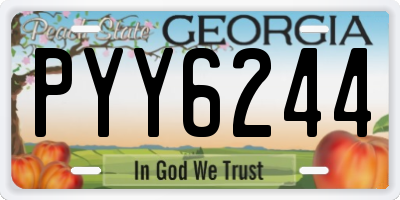 GA license plate PYY6244