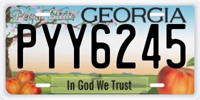GA license plate PYY6245