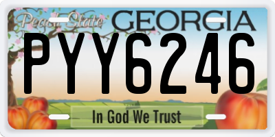 GA license plate PYY6246