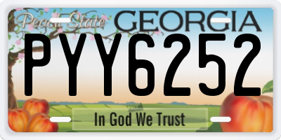 GA license plate PYY6252