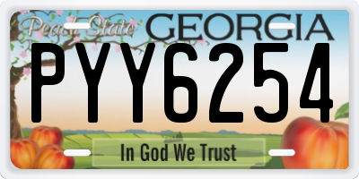 GA license plate PYY6254