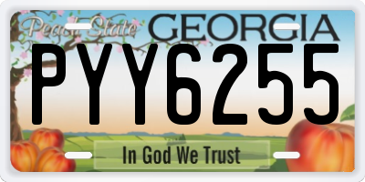GA license plate PYY6255