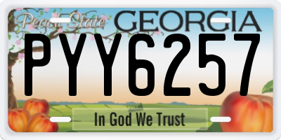 GA license plate PYY6257