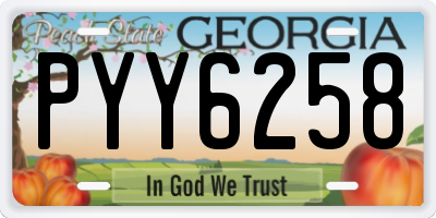 GA license plate PYY6258