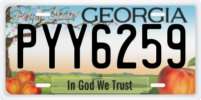 GA license plate PYY6259