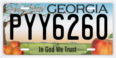 GA license plate PYY6260
