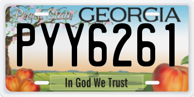 GA license plate PYY6261