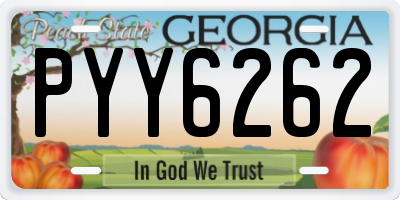 GA license plate PYY6262