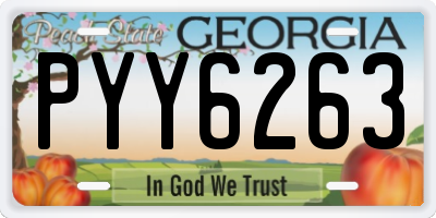GA license plate PYY6263