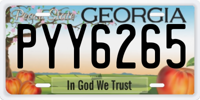 GA license plate PYY6265