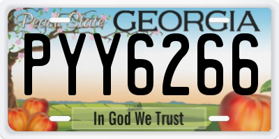 GA license plate PYY6266
