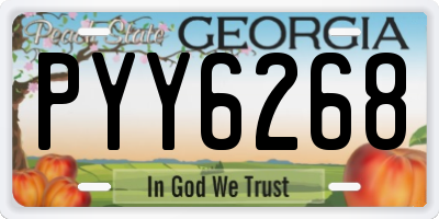 GA license plate PYY6268